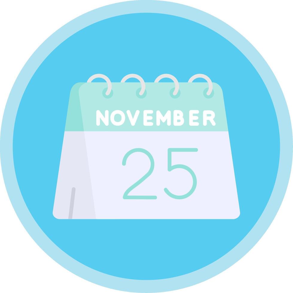 25th of November Flat Multi Circle Icon vector