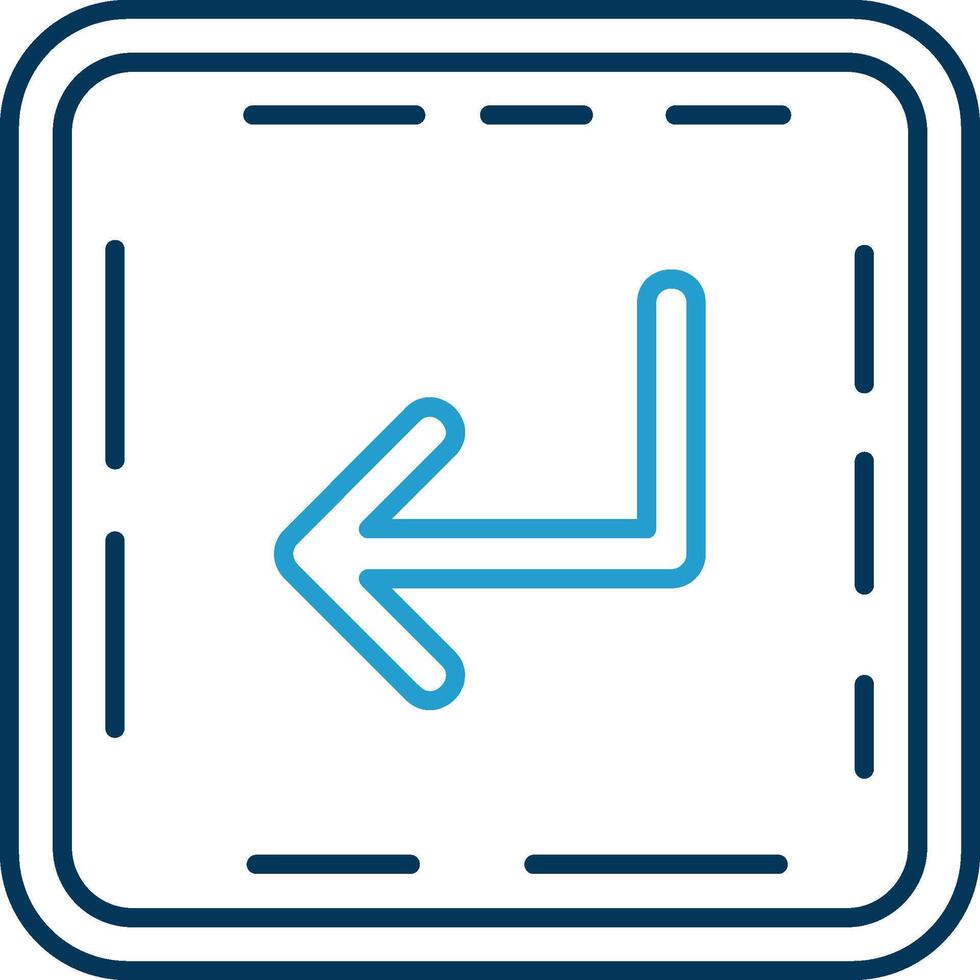 Turn Line Blue Two Color Icon vector