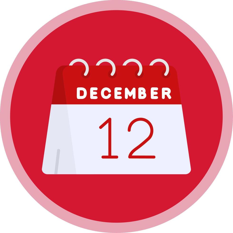 12th of December Flat Multi Circle Icon vector