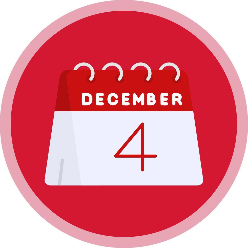 4th of December Flat Multi Circle Icon vector