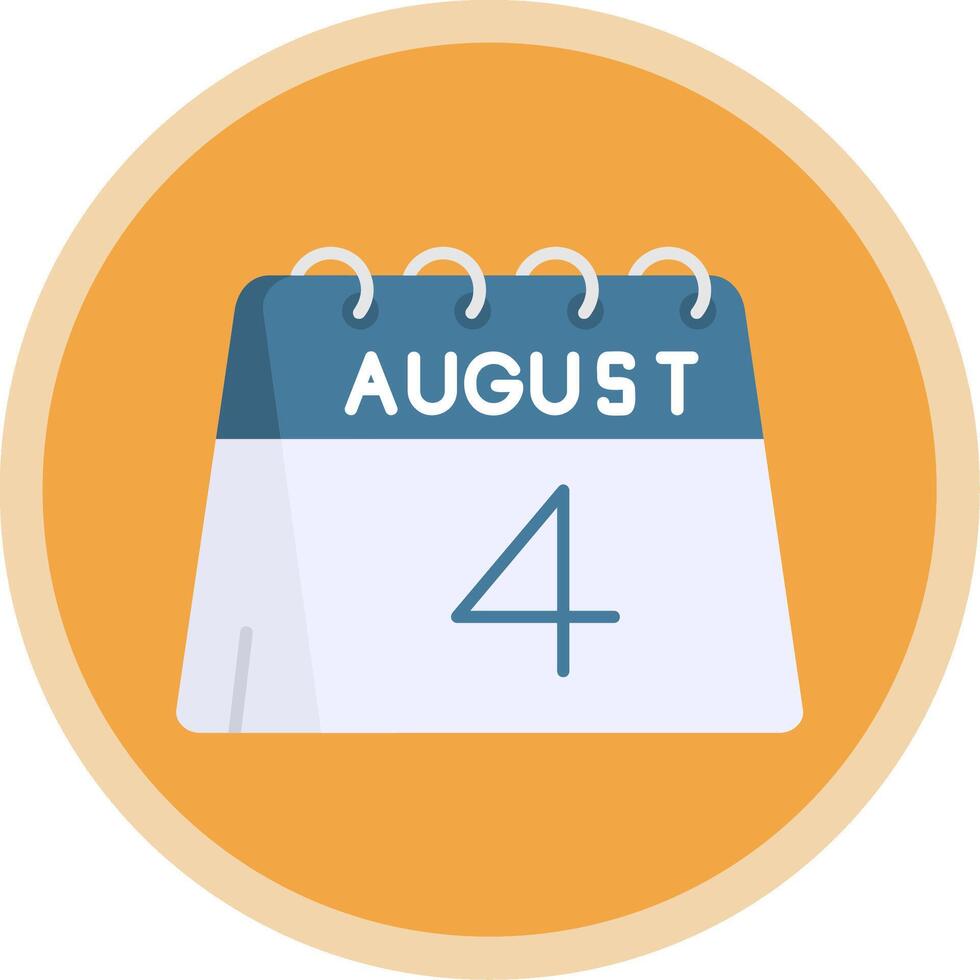 4th of August Flat Multi Circle Icon vector