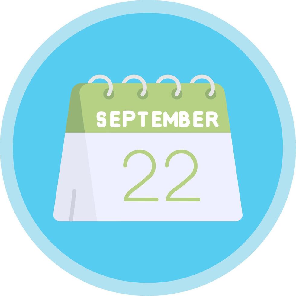 22nd of September Flat Multi Circle Icon vector