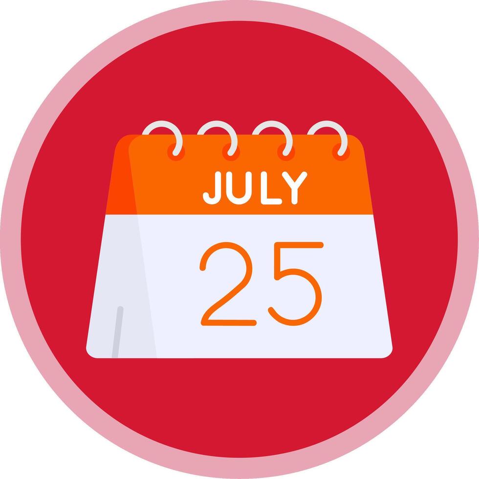 25th of July Flat Multi Circle Icon vector