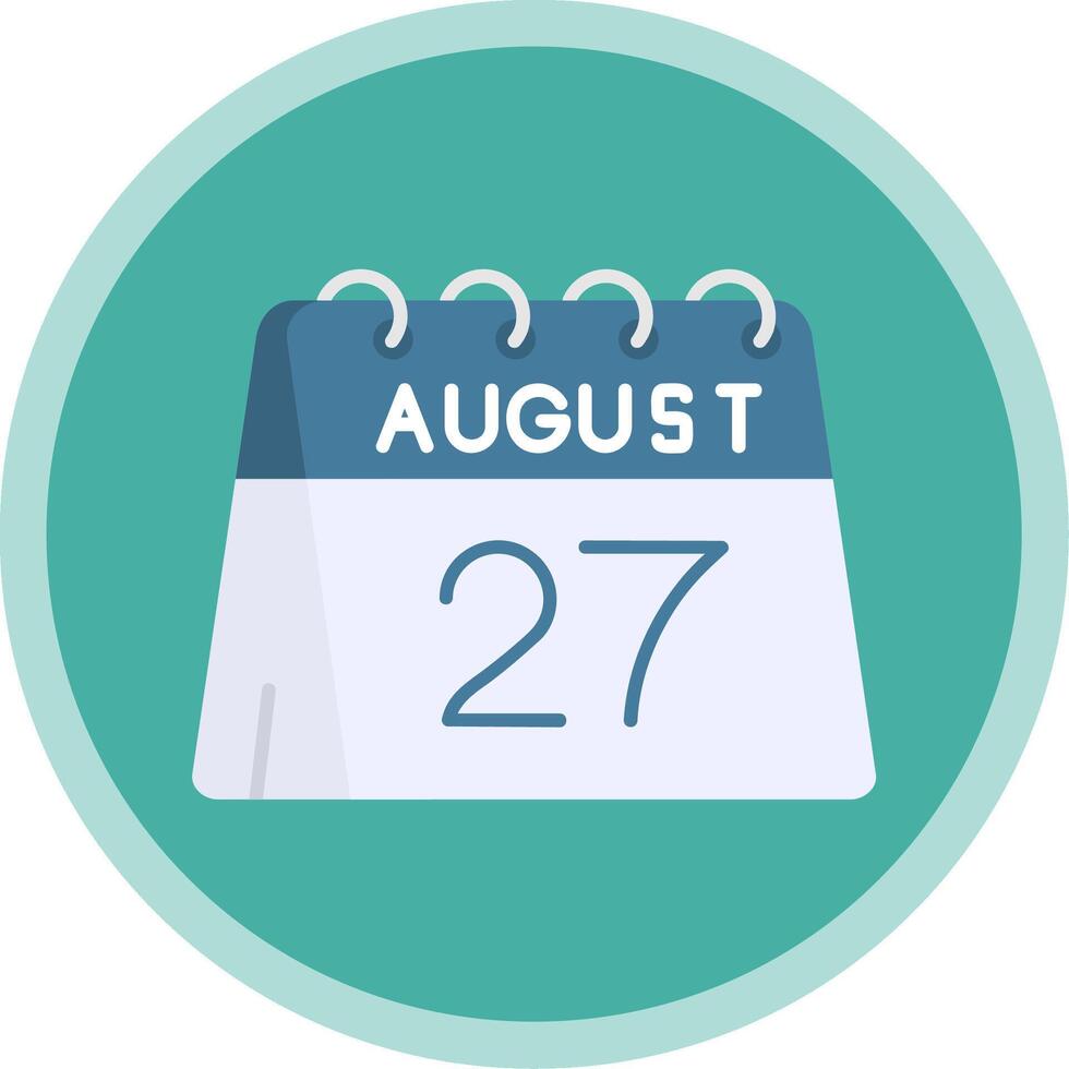 27th of August Flat Multi Circle Icon vector