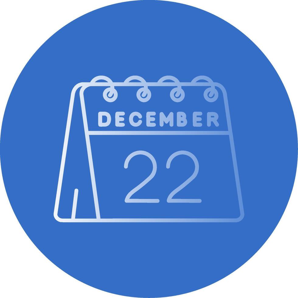 22nd of December Gradient Line Circle Icon vector