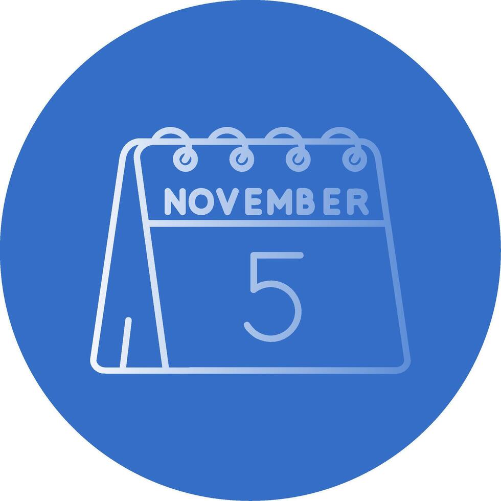 5to de noviembre degradado línea circulo icono vector