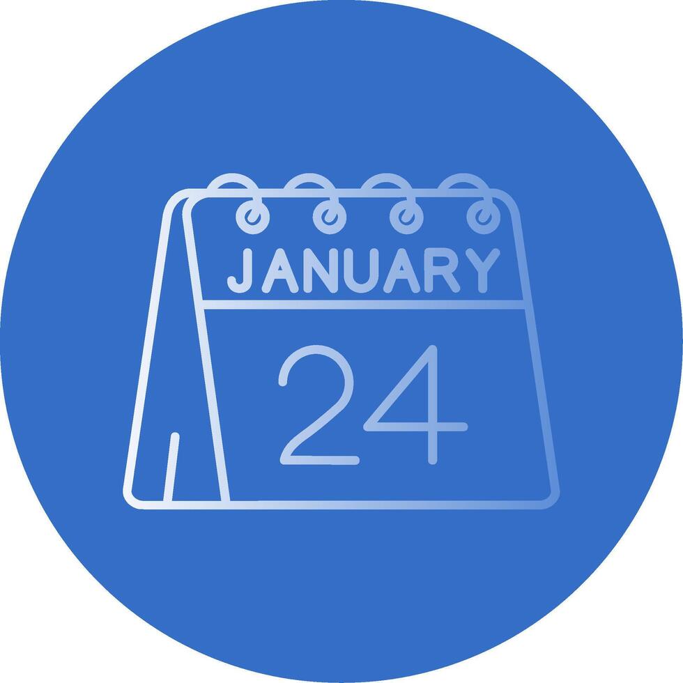 24th of January Gradient Line Circle Icon vector