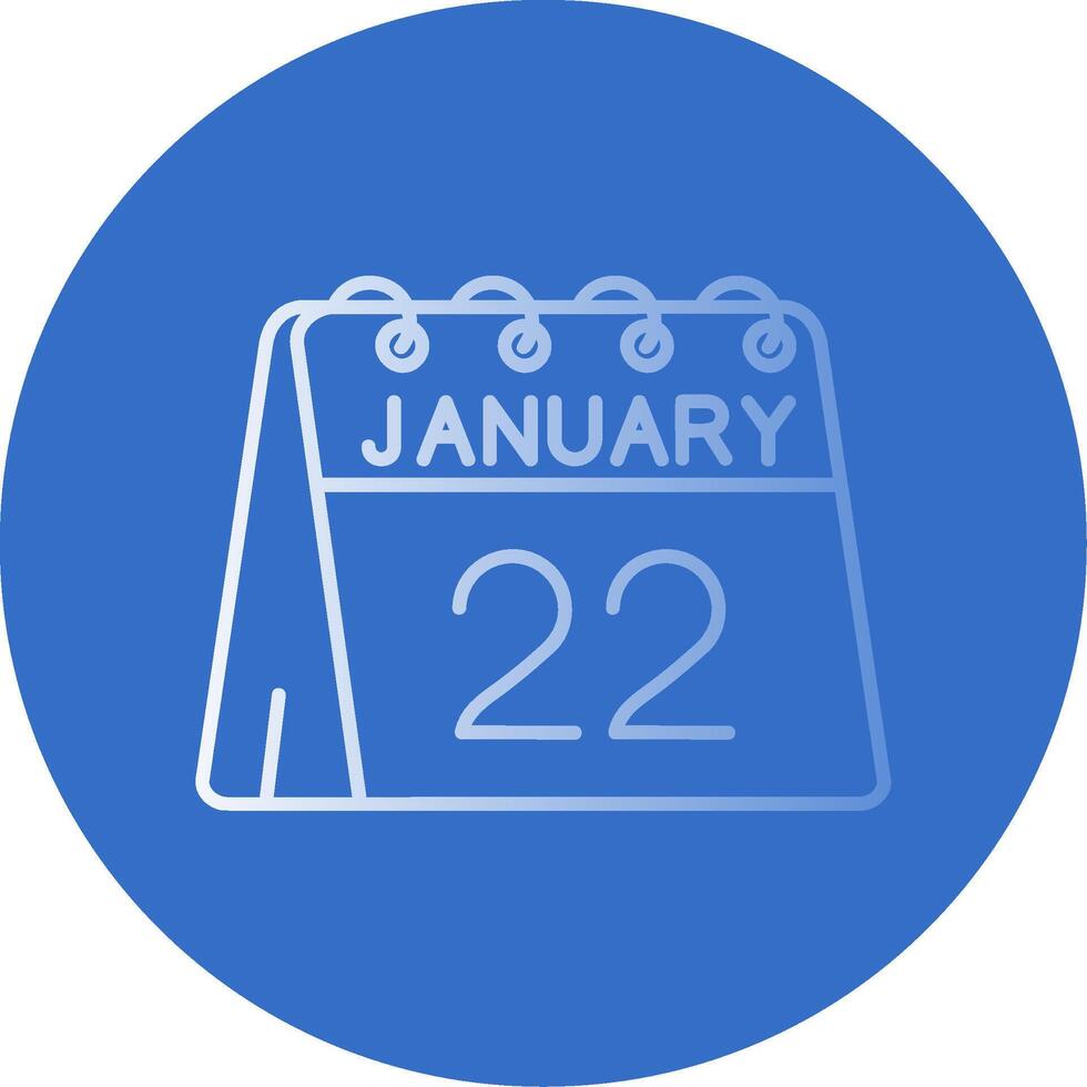 22nd of January Gradient Line Circle Icon vector