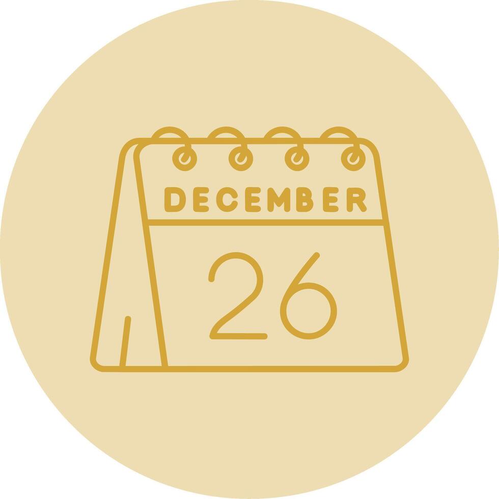 26th of December Line Yellow Circle Icon vector