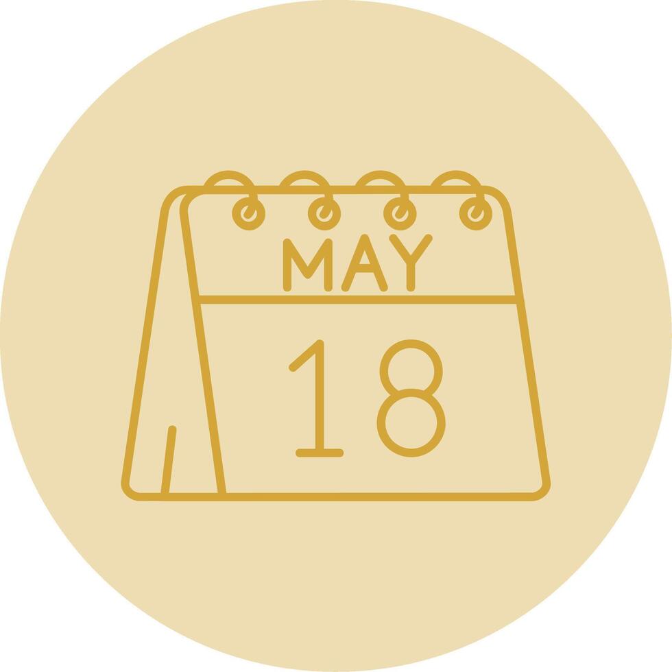 18th of May Line Yellow Circle Icon vector