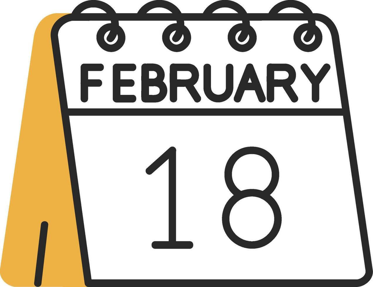 18th of February Skined Filled Icon vector