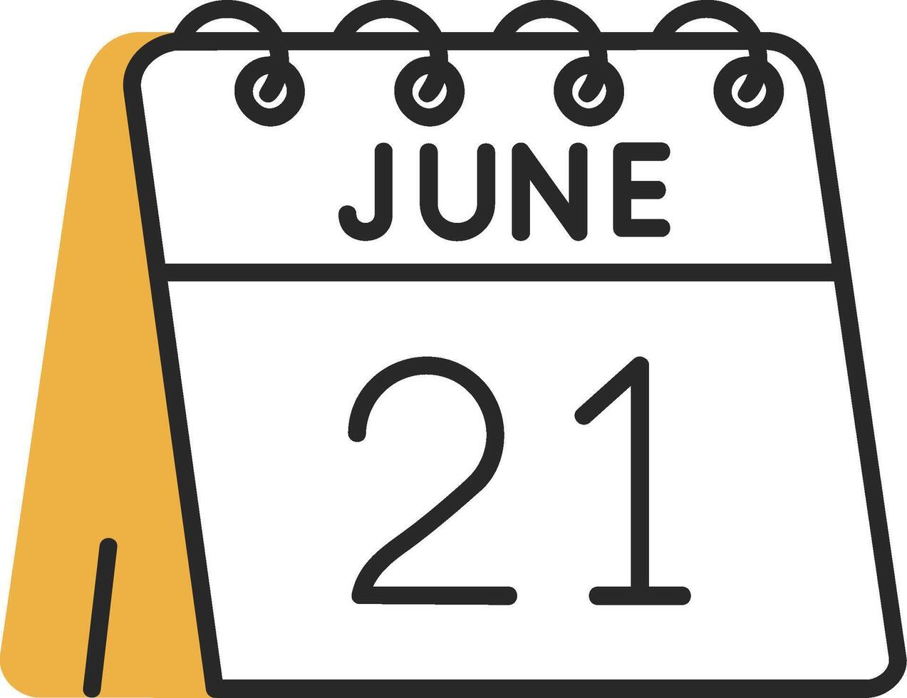 21st of June Skined Filled Icon vector