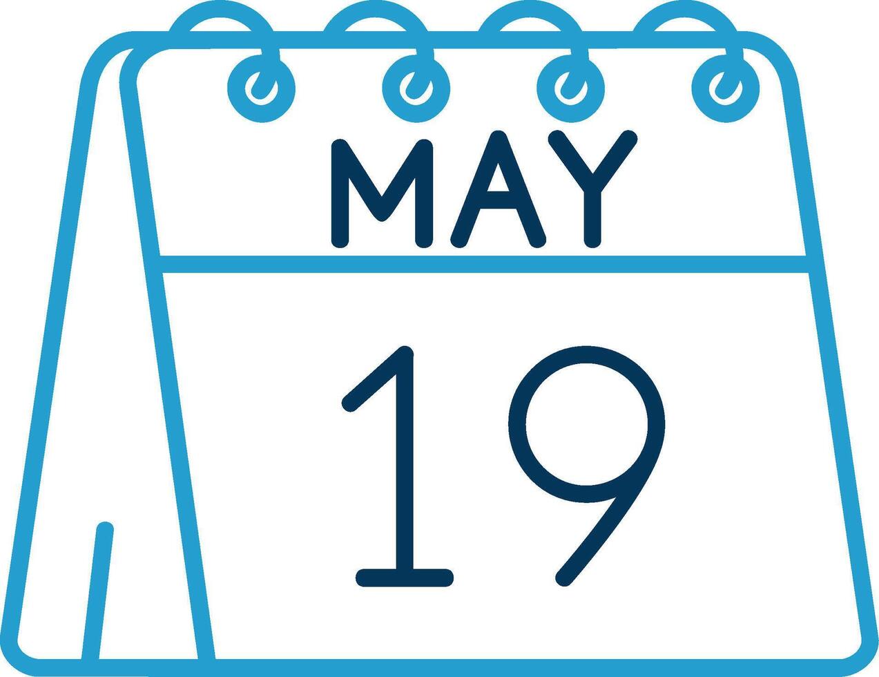 19th of May Line Blue Two Color Icon vector