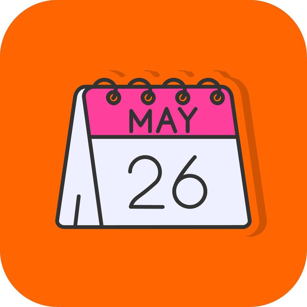 26 de mayo lleno naranja antecedentes icono vector