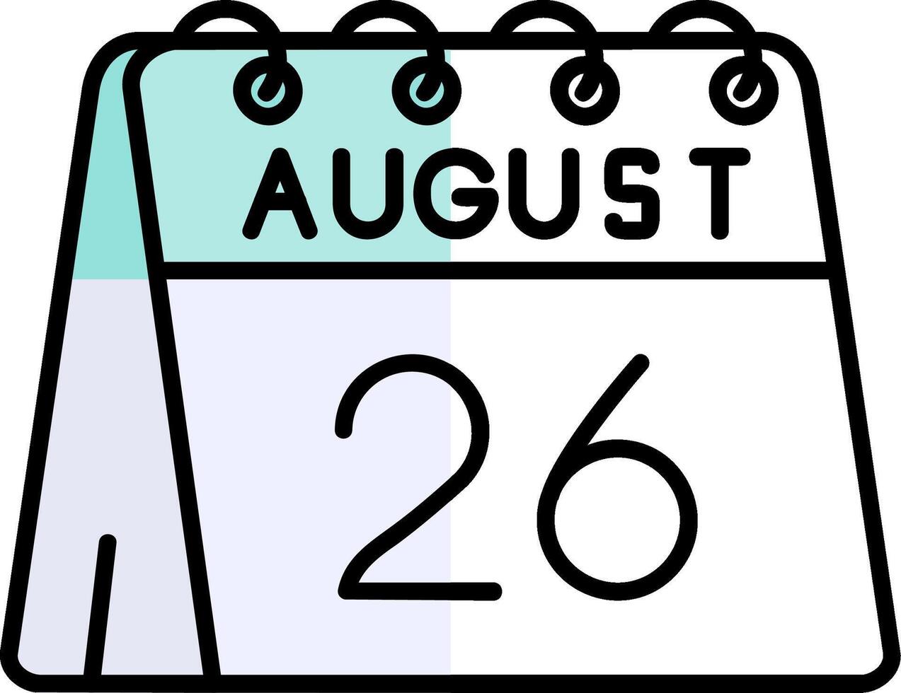 26th of August Filled Half Cut Icon vector