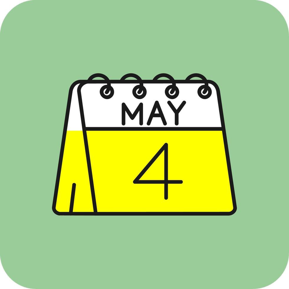 4th of May Filled Yellow Icon vector