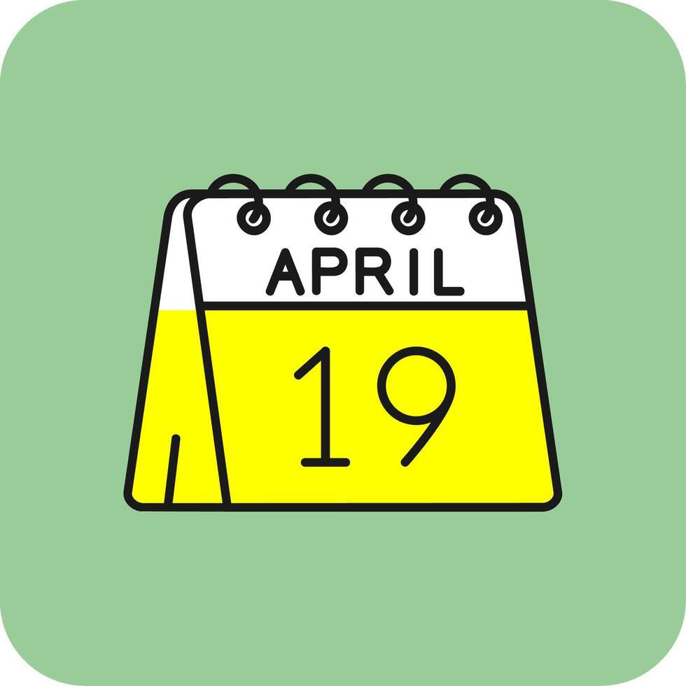 19th of April Filled Yellow Icon vector