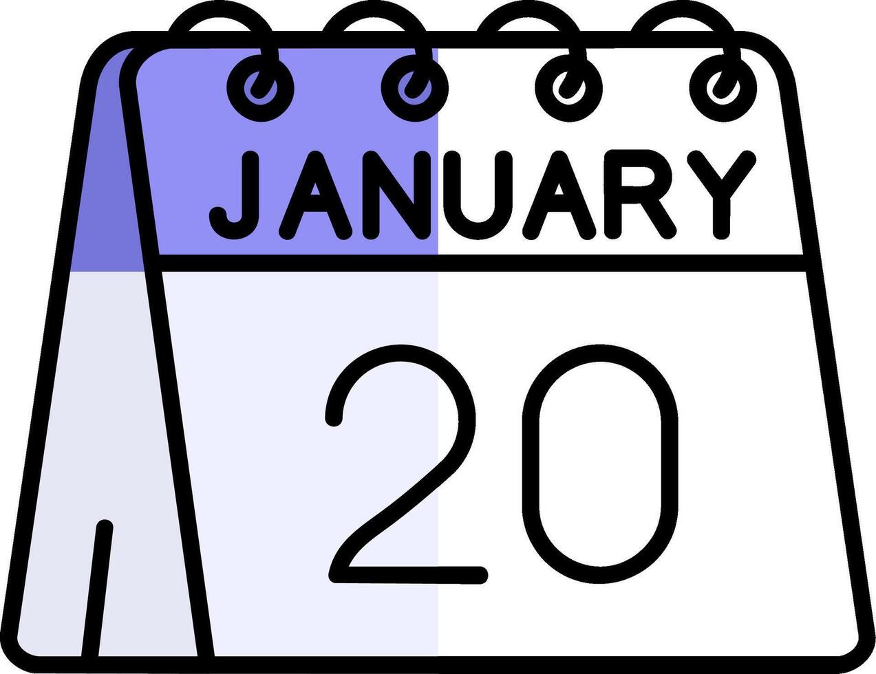 20th of January Filled Half Cut Icon vector
