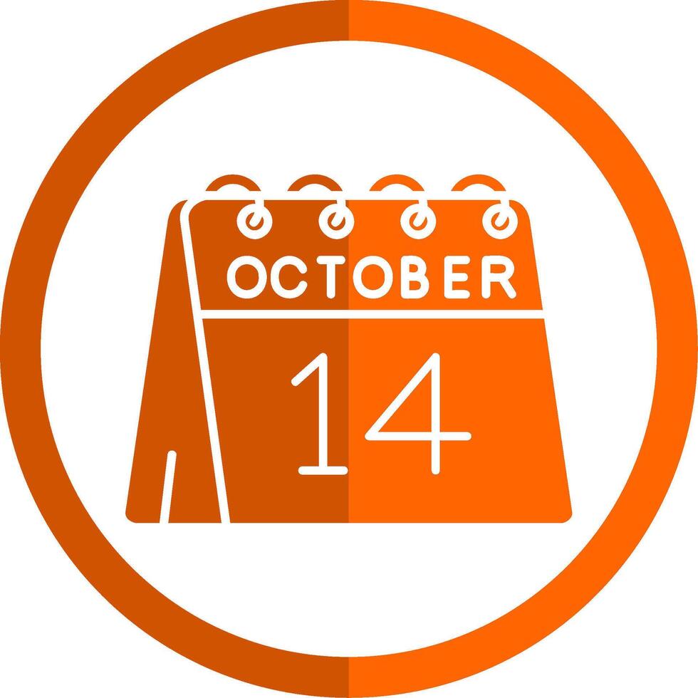 14th of October Glyph Orange Circle Icon vector