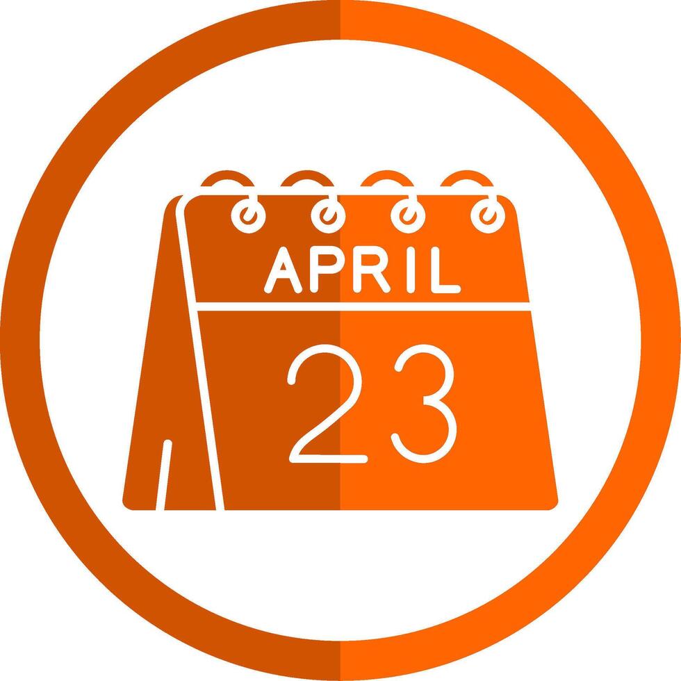 23rd of April Glyph Orange Circle Icon vector