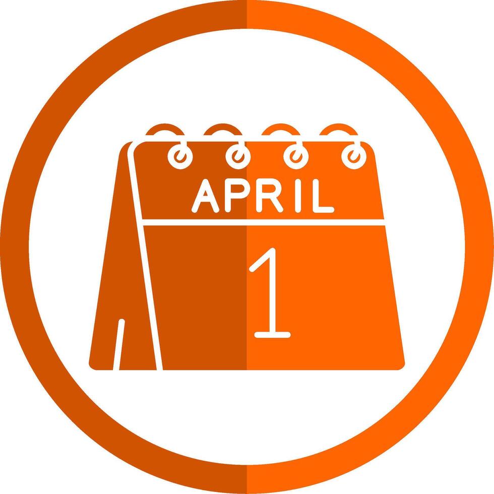 1st of April Glyph Orange Circle Icon vector