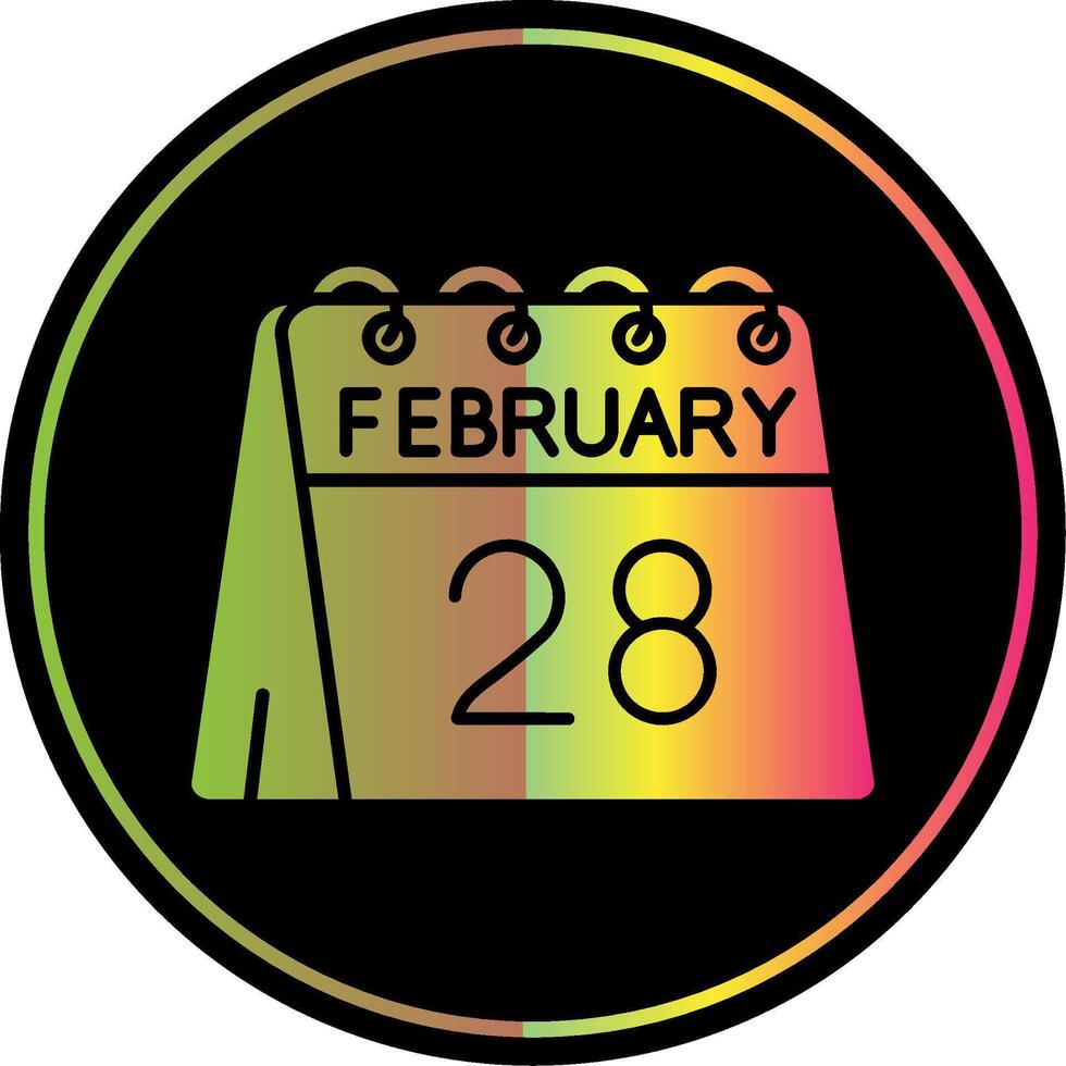 28th of February Glyph Due Color Icon vector