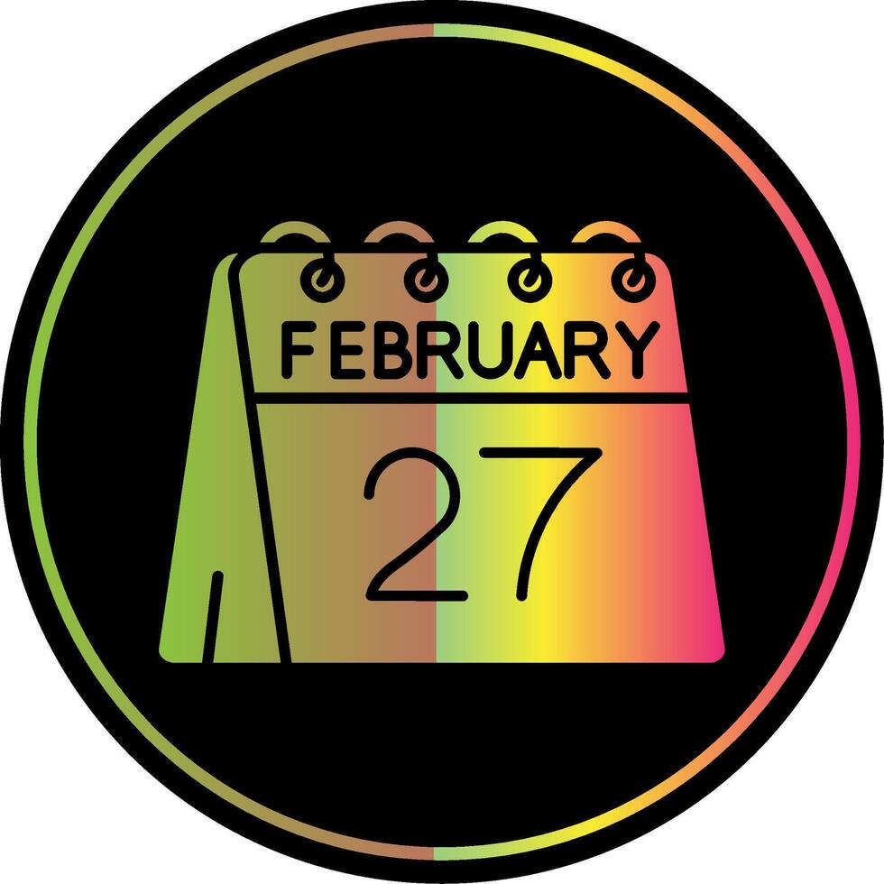 27th of February Glyph Due Color Icon vector