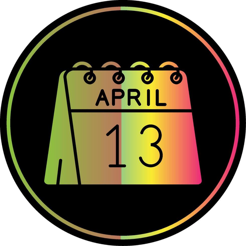 13th of April Glyph Due Color Icon vector