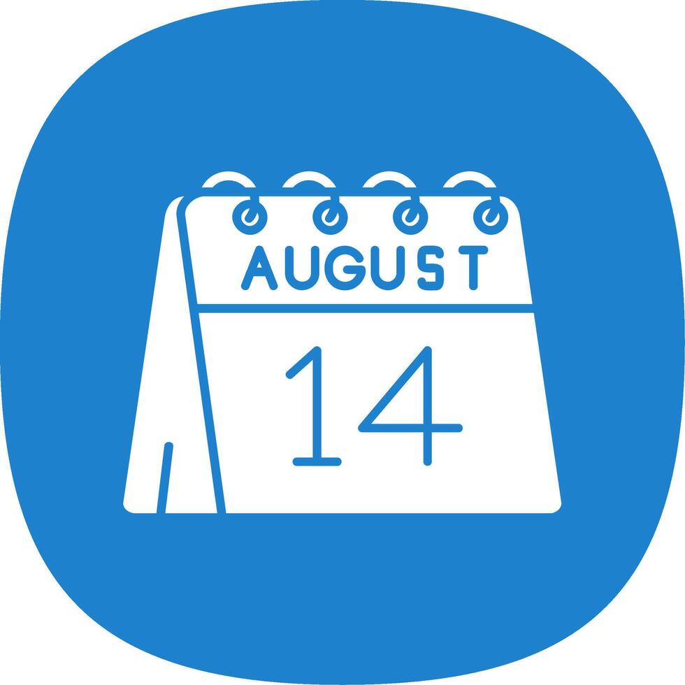 14th of August Glyph Curve Icon vector