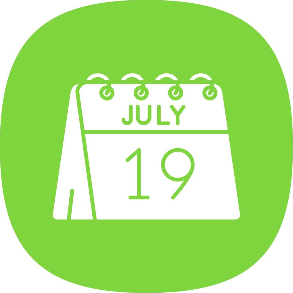 19th of July Glyph Curve Icon vector