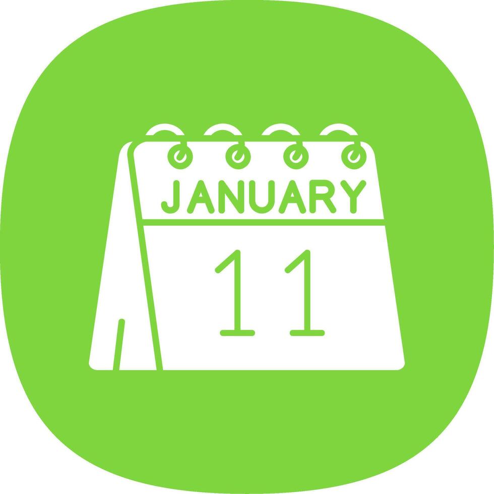 11th of January Glyph Curve Icon vector