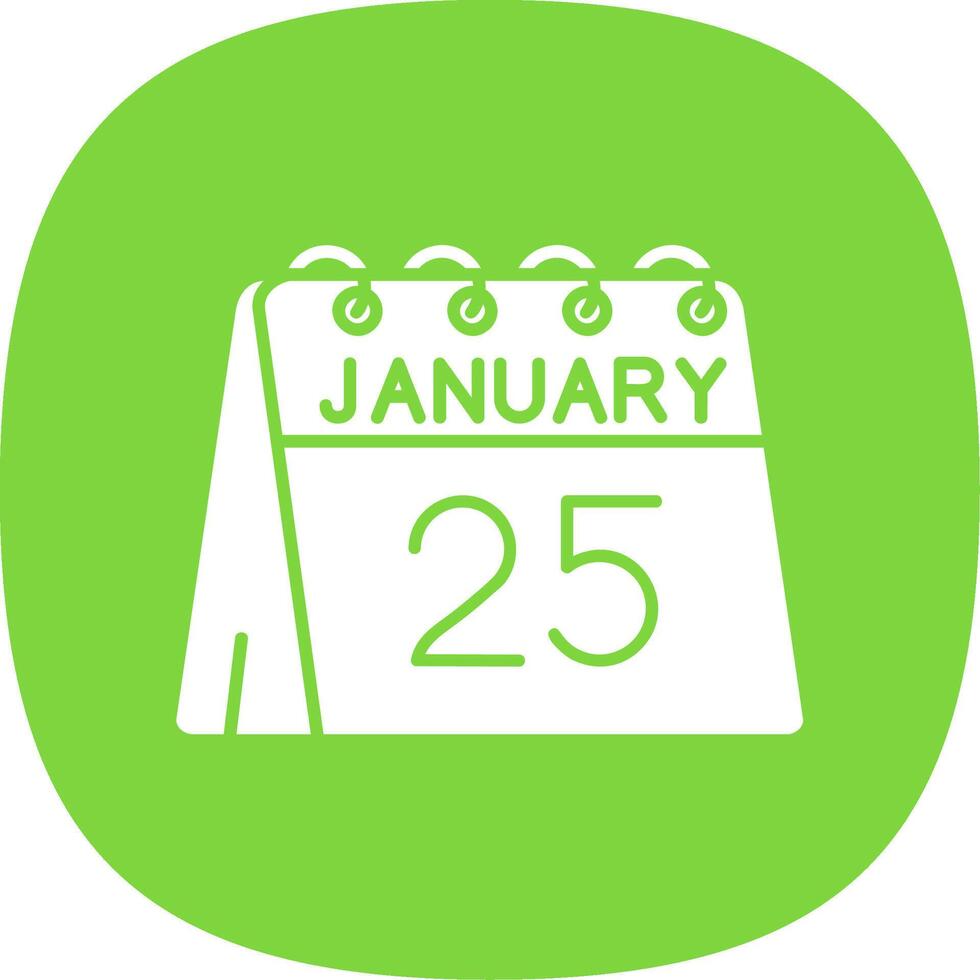 25th of January Glyph Curve Icon vector