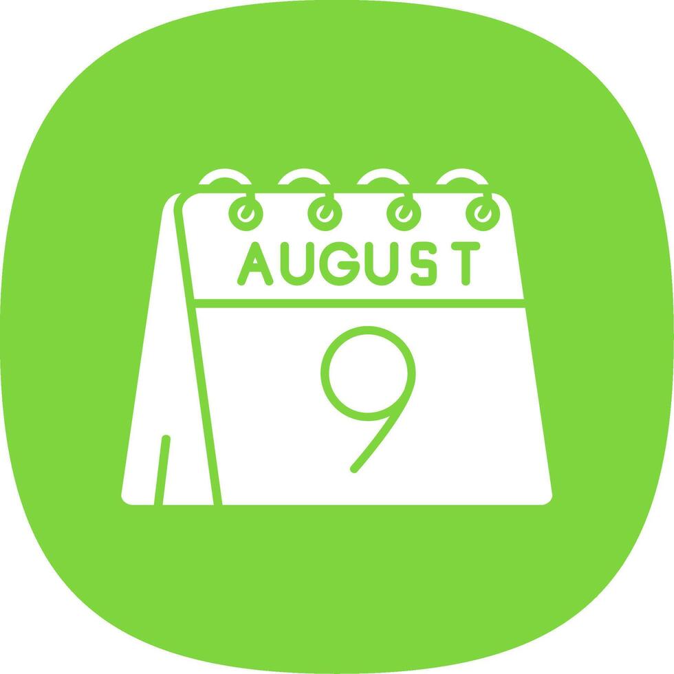 9th of August Glyph Curve Icon vector