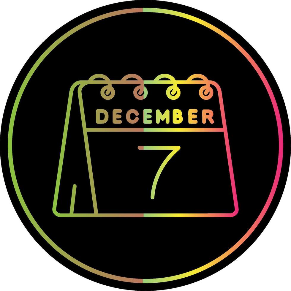 7th of December Line Gradient Due Color Icon vector