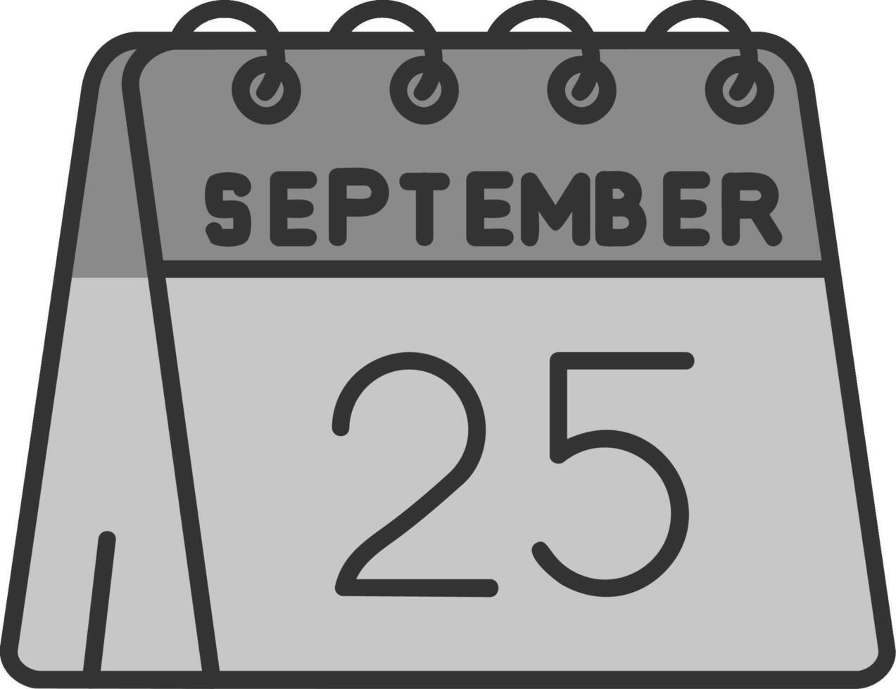 25th of September Line Filled Greyscale Icon vector