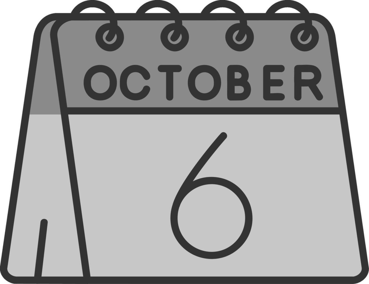 6th of October Line Filled Greyscale Icon vector