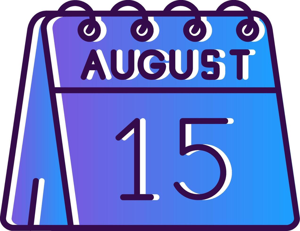 15th of August Gradient Filled Icon vector