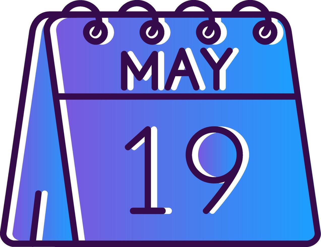 19th of May Gradient Filled Icon vector