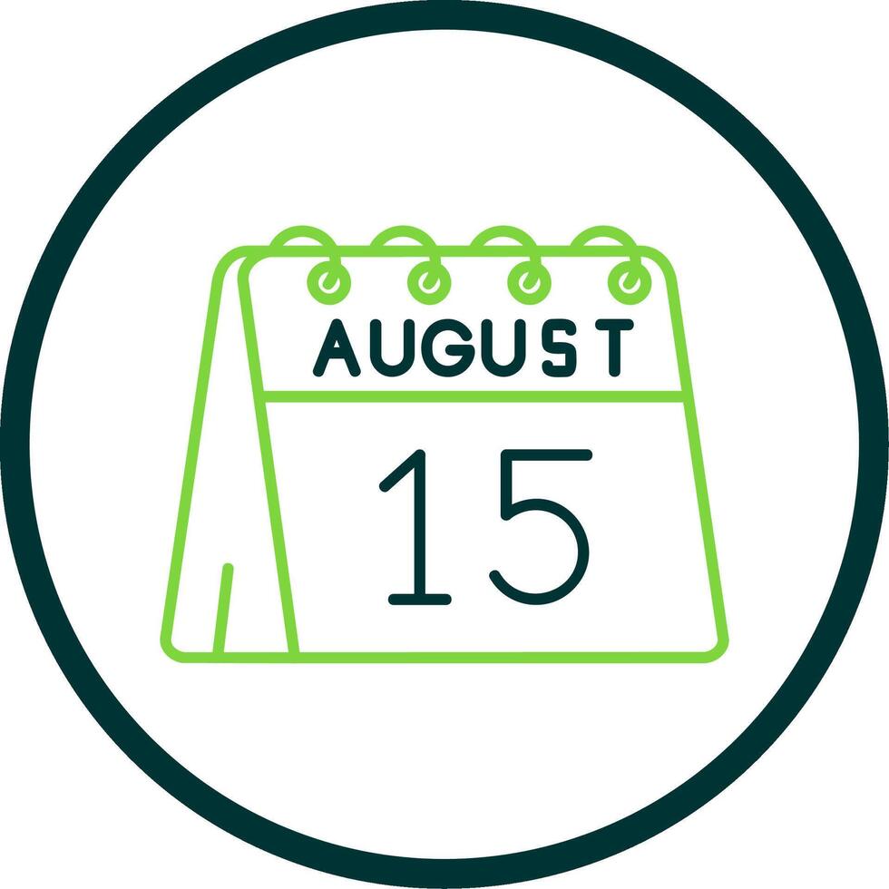15th of August Line Circle Icon vector