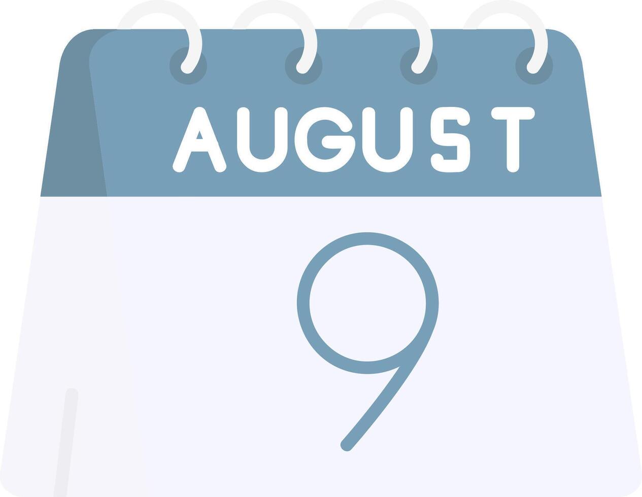 9th of August Flat Light Icon vector