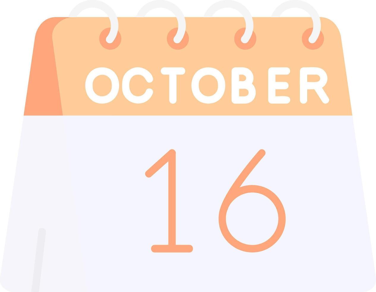 16th of October Flat Light Icon vector