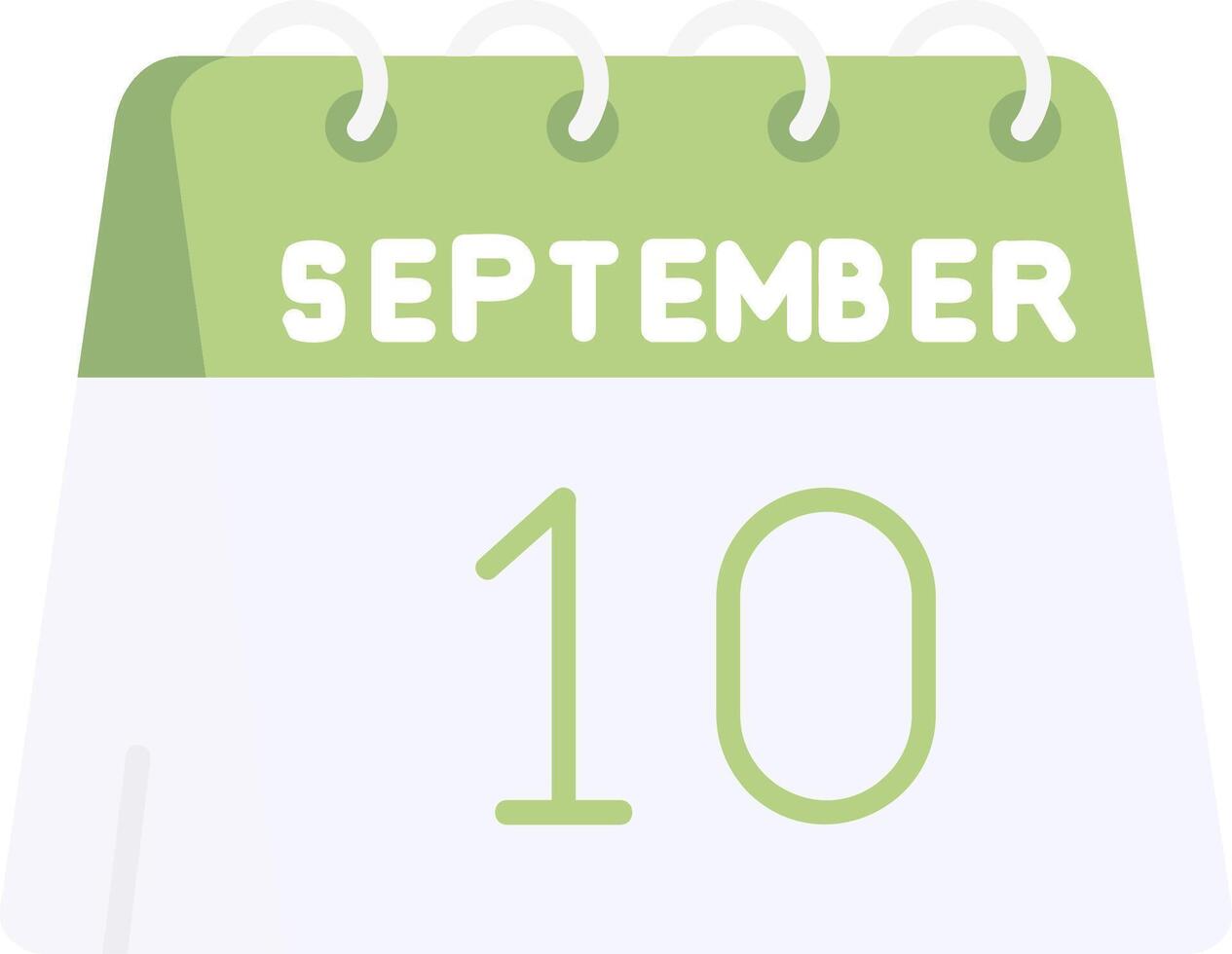 10th of September Flat Light Icon vector