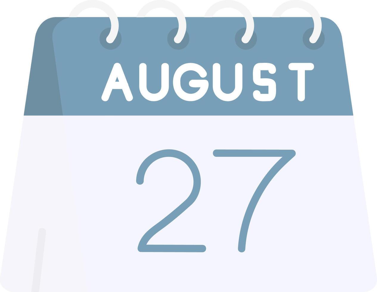 27th of August Flat Light Icon vector