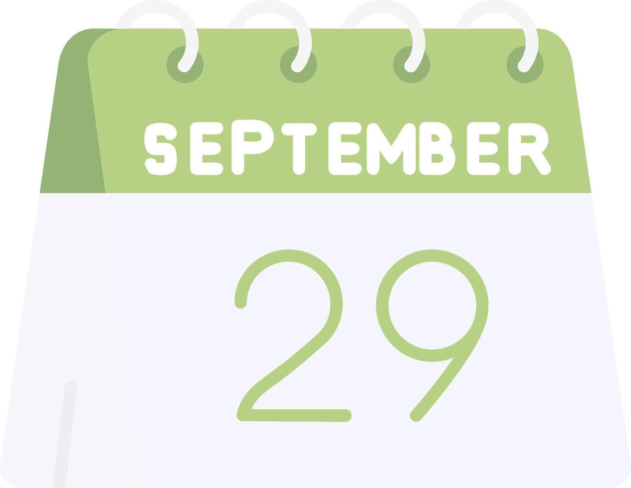 29th of September Flat Light Icon vector