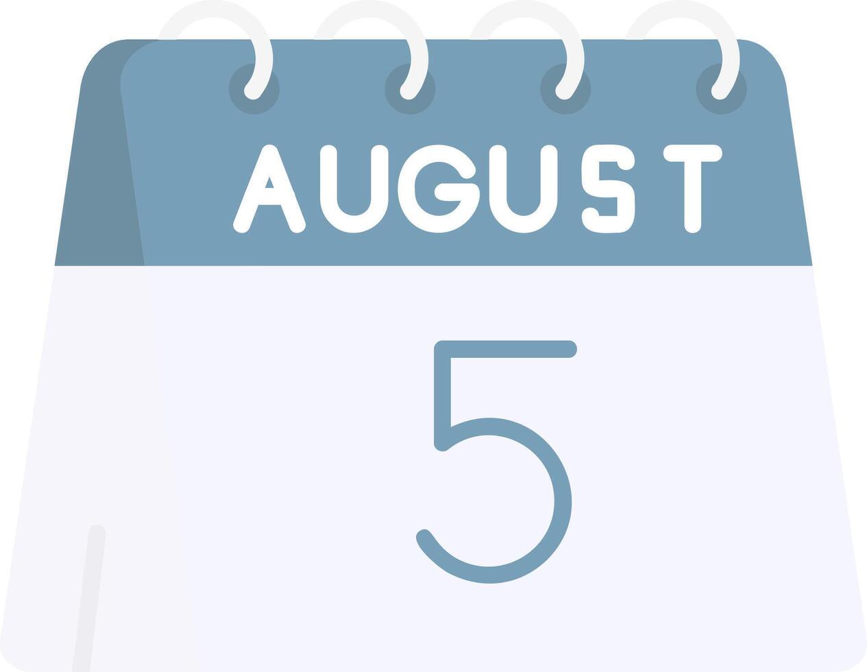 5th of August Flat Light Icon vector