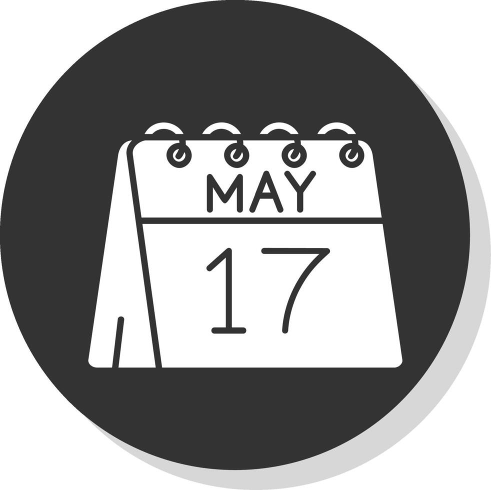 17th of May Glyph Grey Circle Icon vector