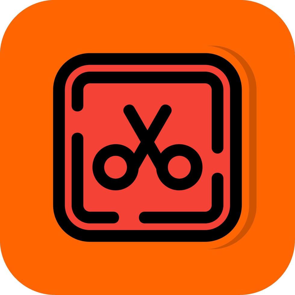 Scissor Filled Orange background Icon vector