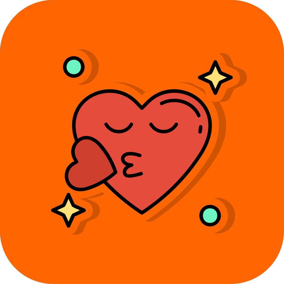 Beso lleno naranja antecedentes icono vector