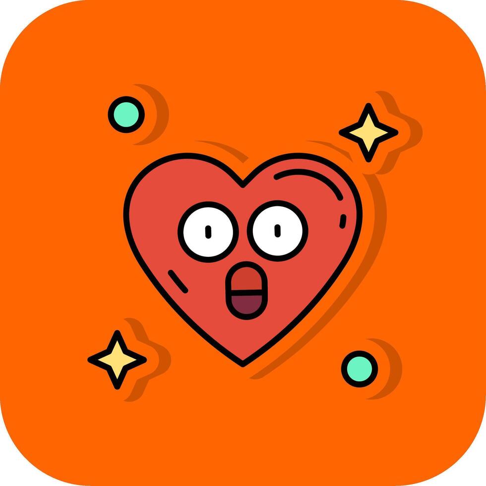 Surprised Filled Orange background Icon vector