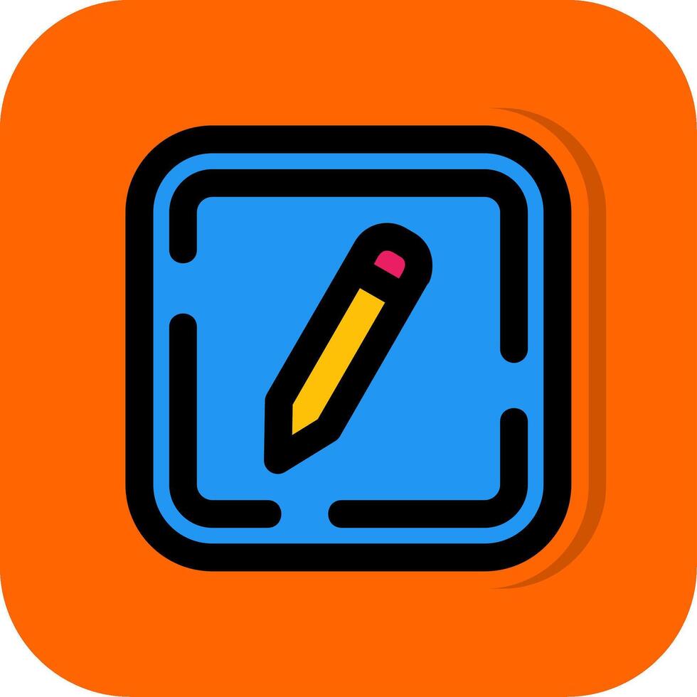 Edit Filled Orange background Icon vector